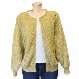 Vintage Solienne Mohair Blend Cable Knit Cardigan